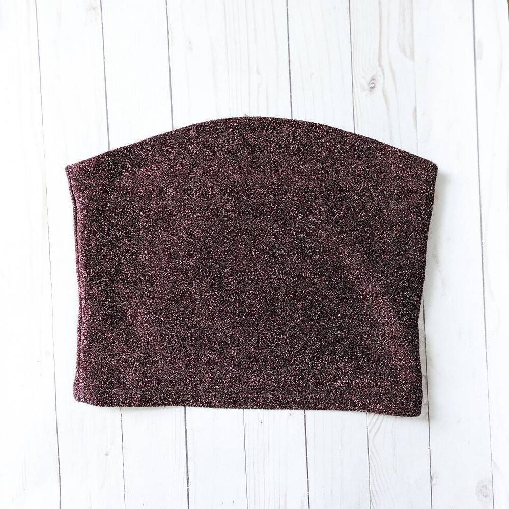 Wild Fable Maroon Sparkle Tube Top Bandeau - Picture 3 of 5